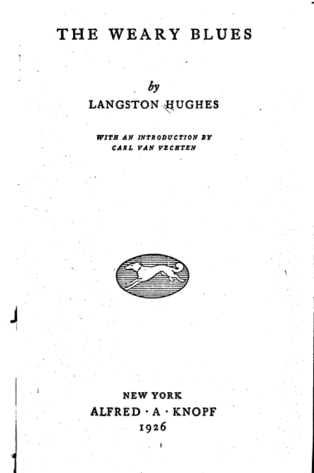 lot-the-weary-blues-langston-hughes-for-alfred-a-knopf-new-york