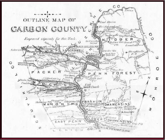 Map Of Carbon County Pa Carbon County Map